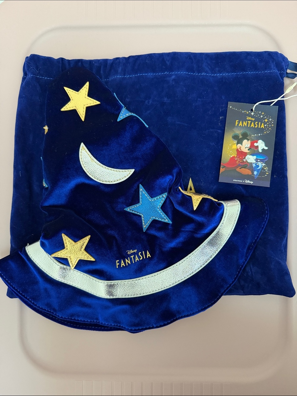 Disney Blue Sorcerer Mickey Cosmetic Bag Hat with Metallic Accents by Spectrum
